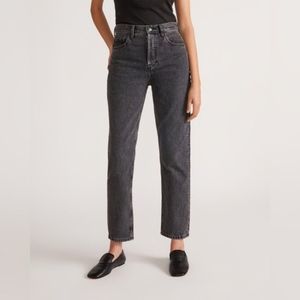 Everlane The Cheeky Straight Jeans Women Size 26 Washed Black Organic Cotton New